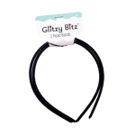 Fabric-Covered Hairbands / Alice Bands, 2 Piece - Black or Navy